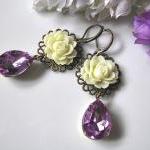 Ivory Cabbage Rose Flower W..