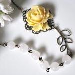 Light Yellow Rose With Roun..