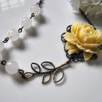 Light Yellow Rose With Roun..